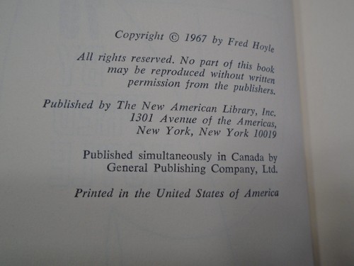 Element 79 ~ Fred Hoyle ~ HC DJ ~ 1967 ~ The New American Library - Picture 6 of 6
