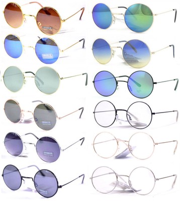 Occhiali Da Sole Vintage Retro' Tondi Rotondi Hippy John Style a Specchio  Unisex | eBay