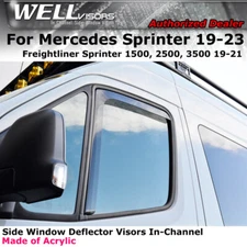 WELLvisors For Sprinter 1500 2500 3500 2019-2024 Window Visors In-Channel 2Pcs