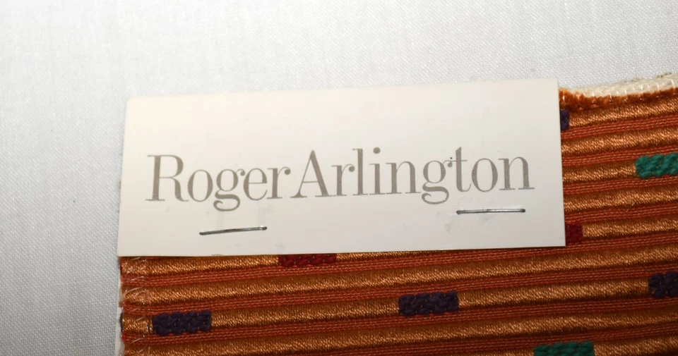 Roger Arlington Lot of 3 Stripes and Dots Rayon Cotton Upholstery Fabric Samples - Image 3 of 4