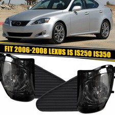 For 2006-2008 LEXUS IS IS250 IS350 Smoke Lens Fog Lights w/Bulbs & Bezel Cover