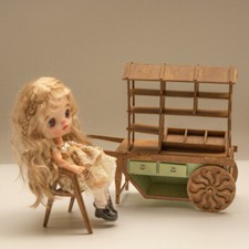 1/12 1/6 Scale Dollhouse Miniatures Furniture Selling Cart Unfinished 11.5