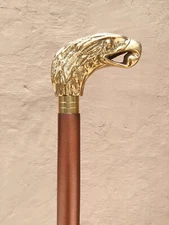 Victorian Desginer Eagle Head Handle Wooden Walking Stick Cane Gift For Father