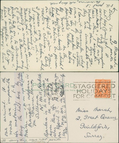 GB KGVI 1947 Bristol Postmark Staggered Holidays For Comfort Slogan Cancel