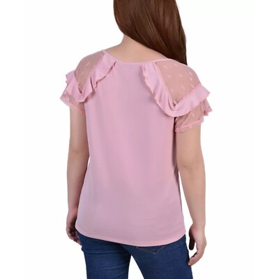 売れ筋商品|||ニューヨークコレクション カットソー トップス レディース Petite Size Short Dot Sleeve Top Mellow Rose NY COLLECTION Petite Women's Short Dot Sleeve Top Size PS