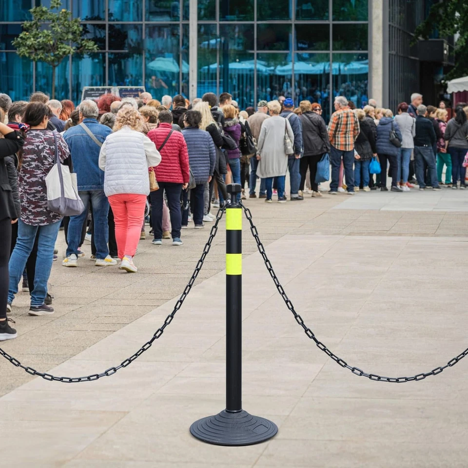 6 sets Heavy Rubber/Water Filled Chain Stanchion for Traffic Delineator Posts - Image 4 of 4