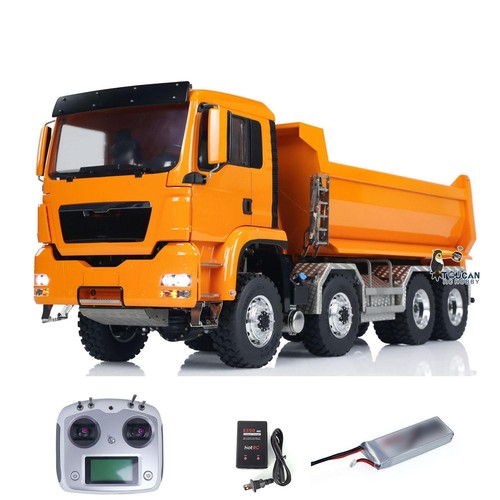 LESU 8x8 Idraulico RC Dumper Truck 1/14 RTR Metallo Radiocomando Rimorchio ribaltabile Modello Auto - Foto 8 di 24
