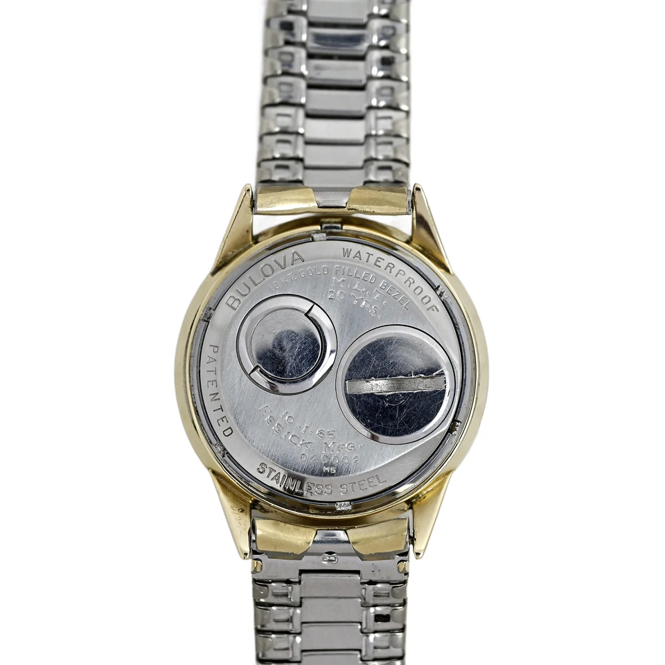 Винтажные мужские часы Accutron 1965 M5 с камертоном из золота 10 карат с удивительной патиной - Изображение 4 из 4