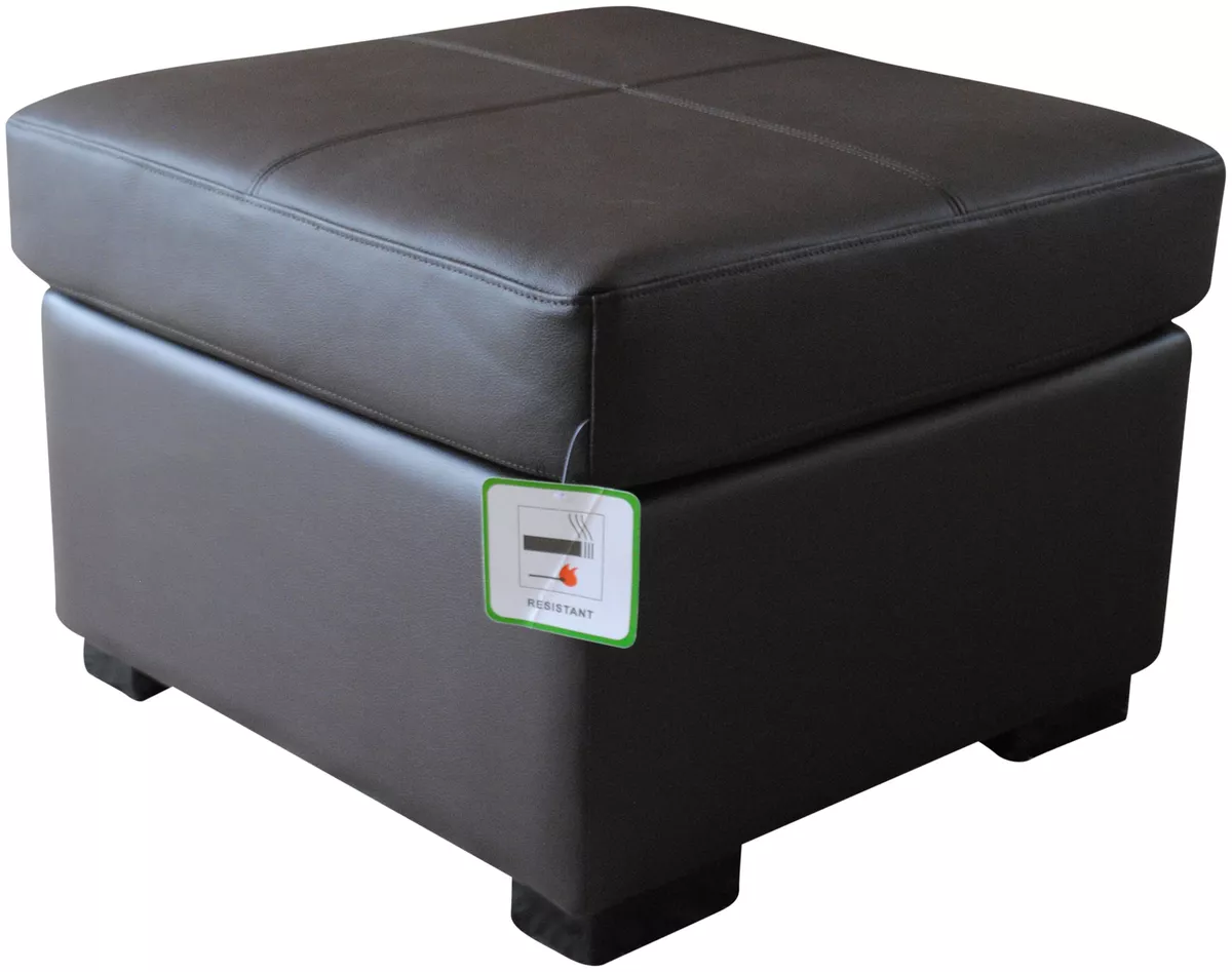Dark brown leather sale footstool