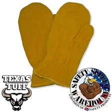 Texas Tuff Pile Lined Bourbon Brown Split Cowhide Mitten