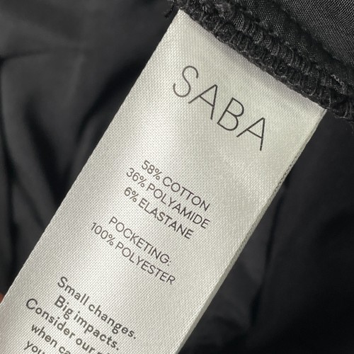 Saba Dress Pants Womens 12 Black Tapered Trousers High Rise Flat Front Pockets - Picture 8 of 13