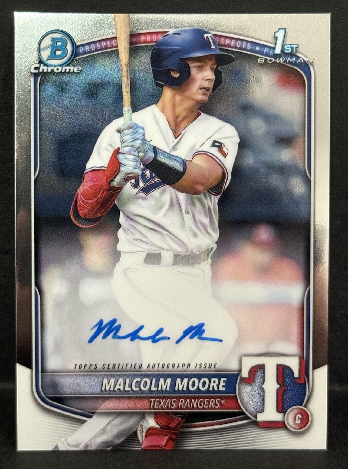2025 Bowman Chrome Rangers 1st Bowman Malcolm Moore On Card Auto