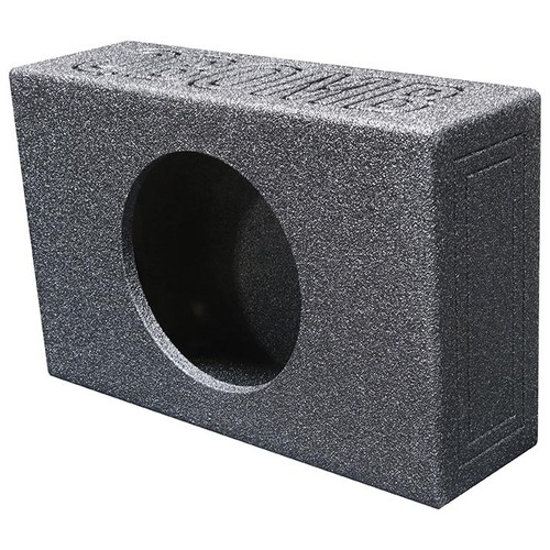 SINGLE 10" SIDE-PORTED SHALLOW/TRUCK SUBWOOFER ENCLOSURE BOX w/DURABLE BED LINER - Picture 2 of 2