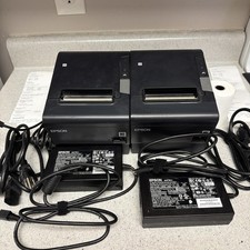 LOT 2 Epson TM-T88VI-iHub M349A POS Thermal Receipt Printer LAN USB TESTED