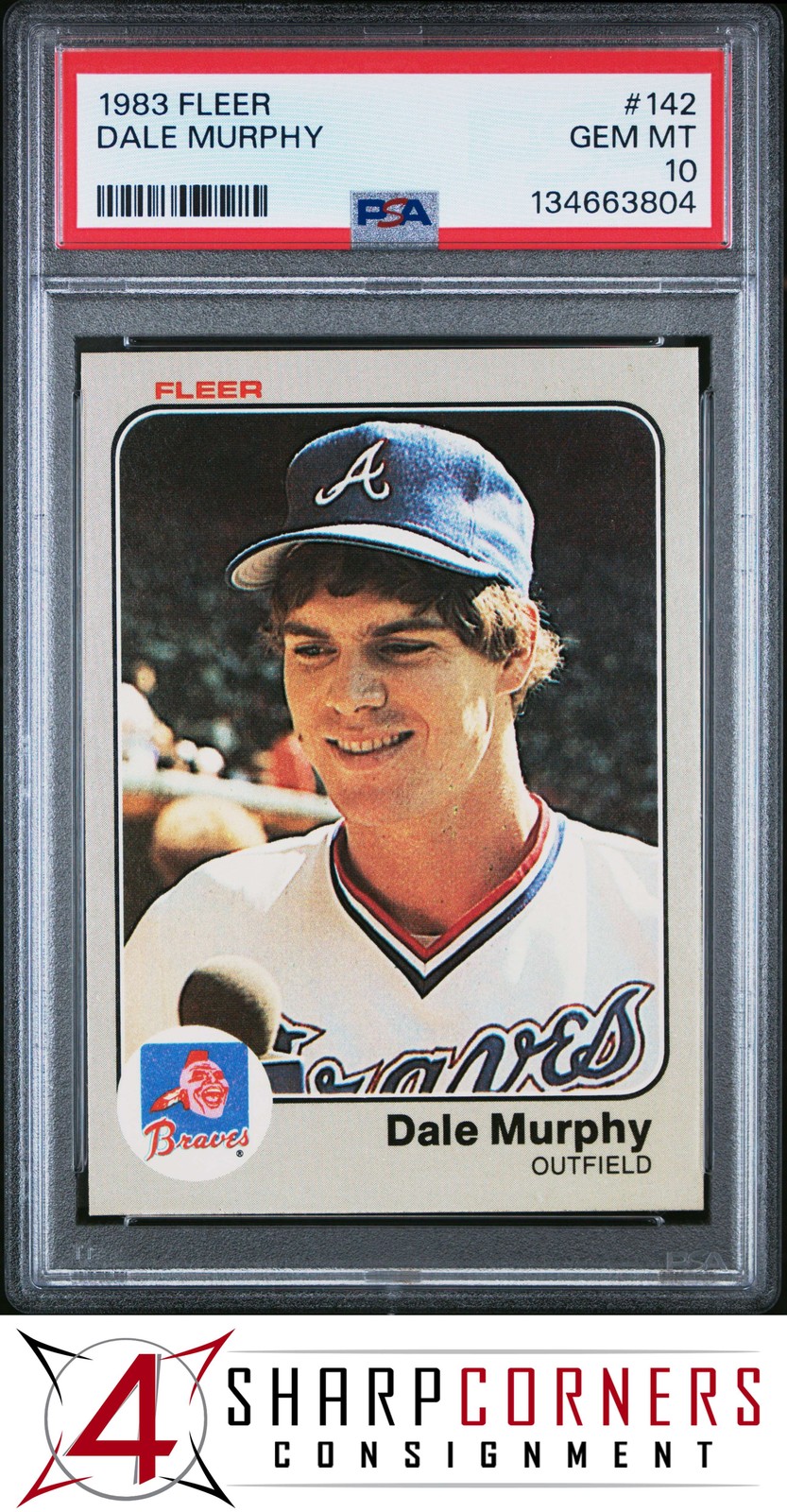 1983 FLEER #142 DALE MURPHY BRAVES PSA 10