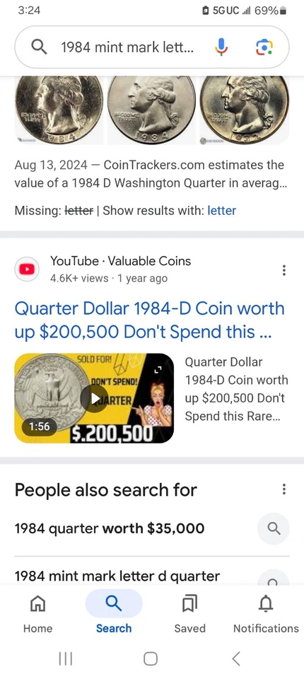 1984 Quarter D Mint Mark W/ Errors. Small Mint Mark . Large “In God we Trust.” - Image 2 of 3