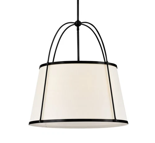 Hinkley Lighting 4895 Clarke 4 Light 25"W Pendant - Black / Off-White - Picture 1 of 12