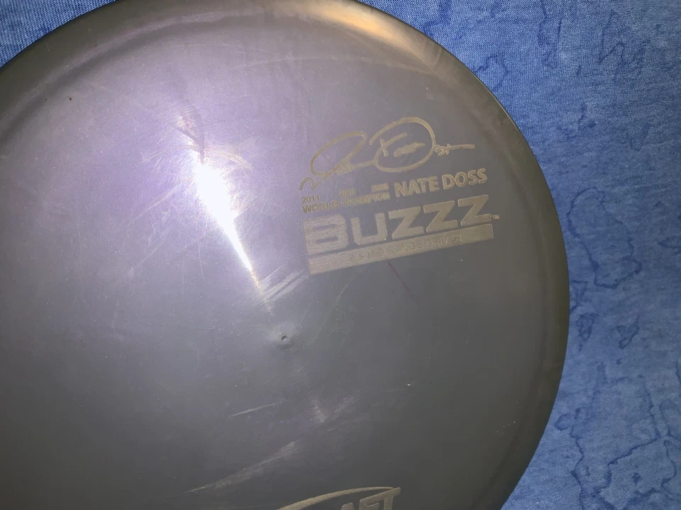 Purplish Grey Discraft 3x Nate Doss Ti Buzzz 180g Mid-Range Golf Disc NICE SHAPE - Image 2 of 4