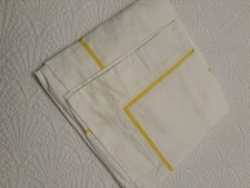 Ralph Lauren 100 Cotton White Euro Sham w/ Yellow Border Exc Condition