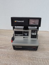 Vintage Polaroid Sun 600 LMS Instant Film Camera UNTESTED Black Silver