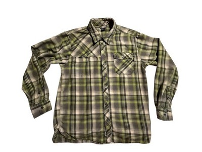 Outdoor Research Tangent Shirt Men's L Green Plaid Button Up Long Sleeve