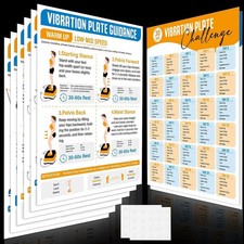 8 Pcs Vibration Plate Exercise Machine Poster Workout Guide 6 Vibration Platform