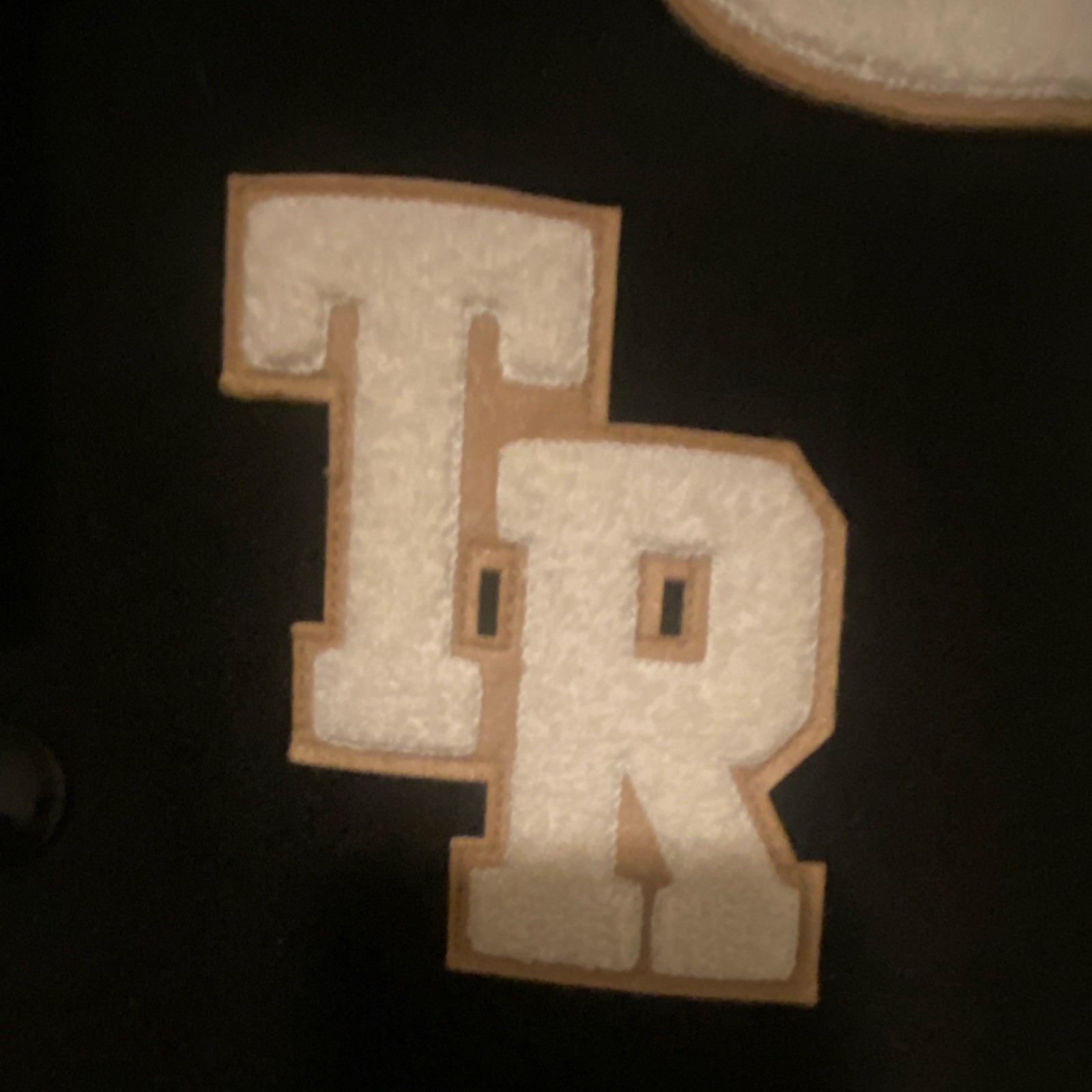 Mens True Religion Hooded Varsity patch Jacket black white/gold NWT $239 Sz L thumbnail 6