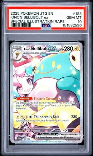 Pokémon TCG Iono's Bellibolt EX 183/159 SIR Holo Journey Together - PSA 10