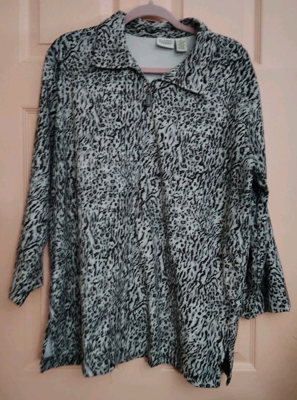 Classic Elements Gray 1X Polyester 3/4 Sleeve Blo… - image 1