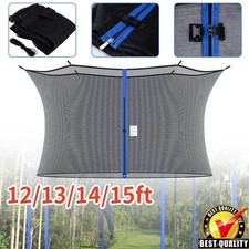 12ft 13ft 14ft 15ft Trampoline Net Replacement Round Safety Part w/ Blue Zipper