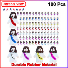 100 Pcs Little Jesus Figures Mini Rubber Jesus Toys Jesus Love You Mix 6 Color