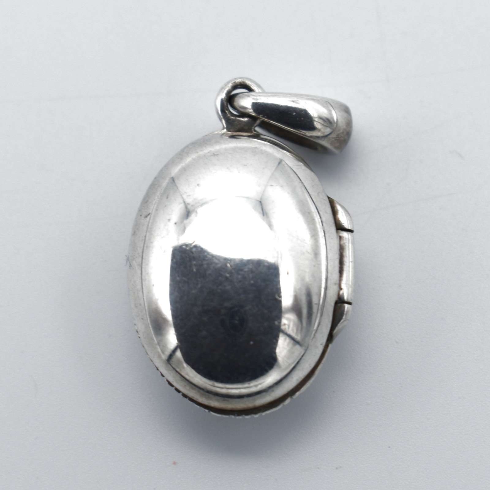 Vintage Solid Sterling Silver Locket Pendant Marc… - image 2
