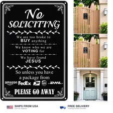 Funny No Soliciting Sign for House Front Door, Metal Rustproof Sign, Humorous...