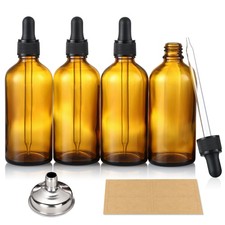 AOZITA 4 Pack Plastic Apothecary Jars - Clear Bathroom Vanities Storage Set