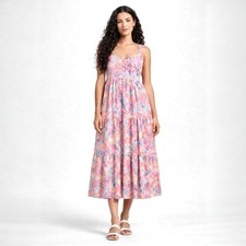 NEW Simply Southern Pink Pineapple Tiered Midi Dress Sz XXL 2X Smocked Tropical