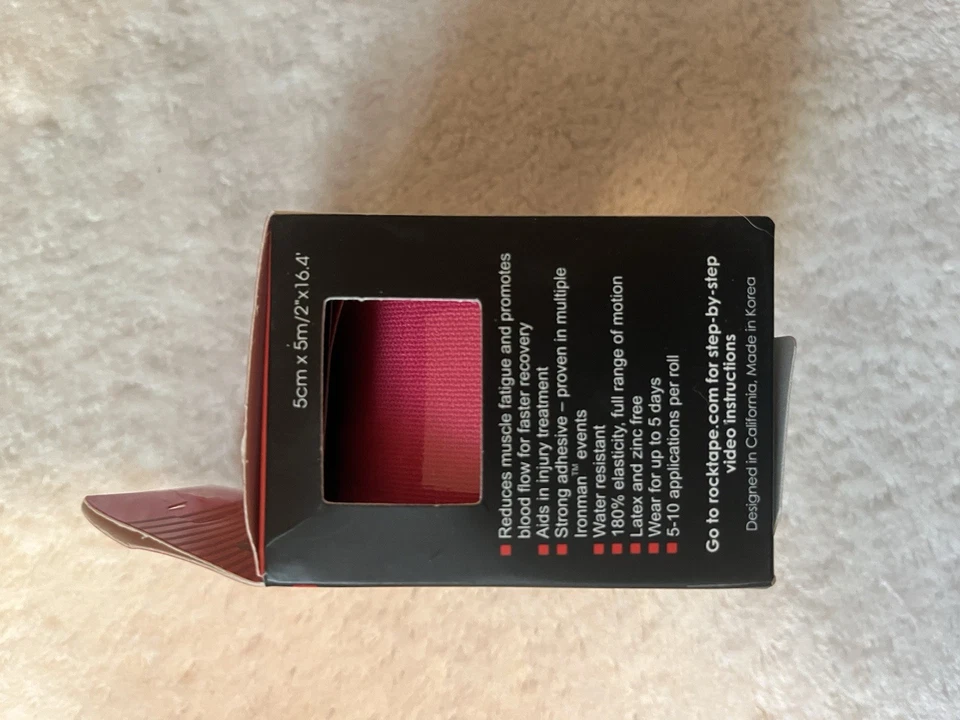Cinta de Kinesiología RockTape Cinta de Recuperación Deportiva 2" Roll Run Bicicleta Correr Golf-Rosa Foto 2 de 3
