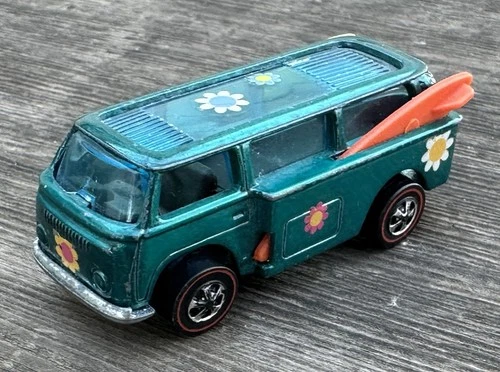 Vintage 1969 Hot Wheels Redline Aqua Beach Bomb Volkswagen Surf Van