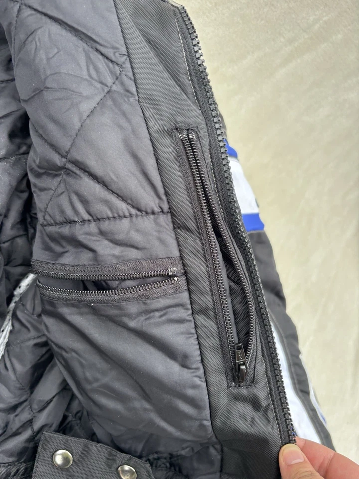 Jaqueta Castle X Raceway CR2 com zíper tamanho grande azul preto branco - Imagem 3 de 4