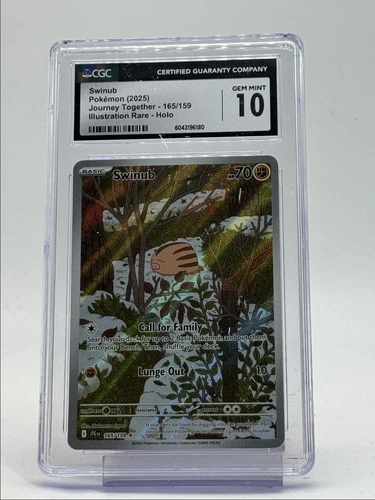 SWINUB 2025 POKEMON JOURNEY TOGETHER ILLUSTRATION RARE J 165/159 CGC 10 Q4155