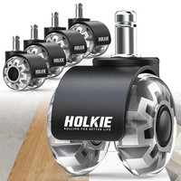 Holkie BüRostuhl Rollen 11Mm 5Er Set Grau Gummi DoppelräDer FüR Parkett