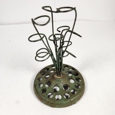 Antique weighted Flower Frog 1935 metal green Cast Iron J.P.O Patd. Vintage