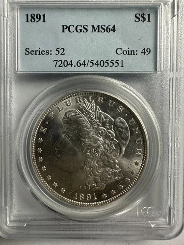 1891 Morgan Silver Dollar PCGS MS64