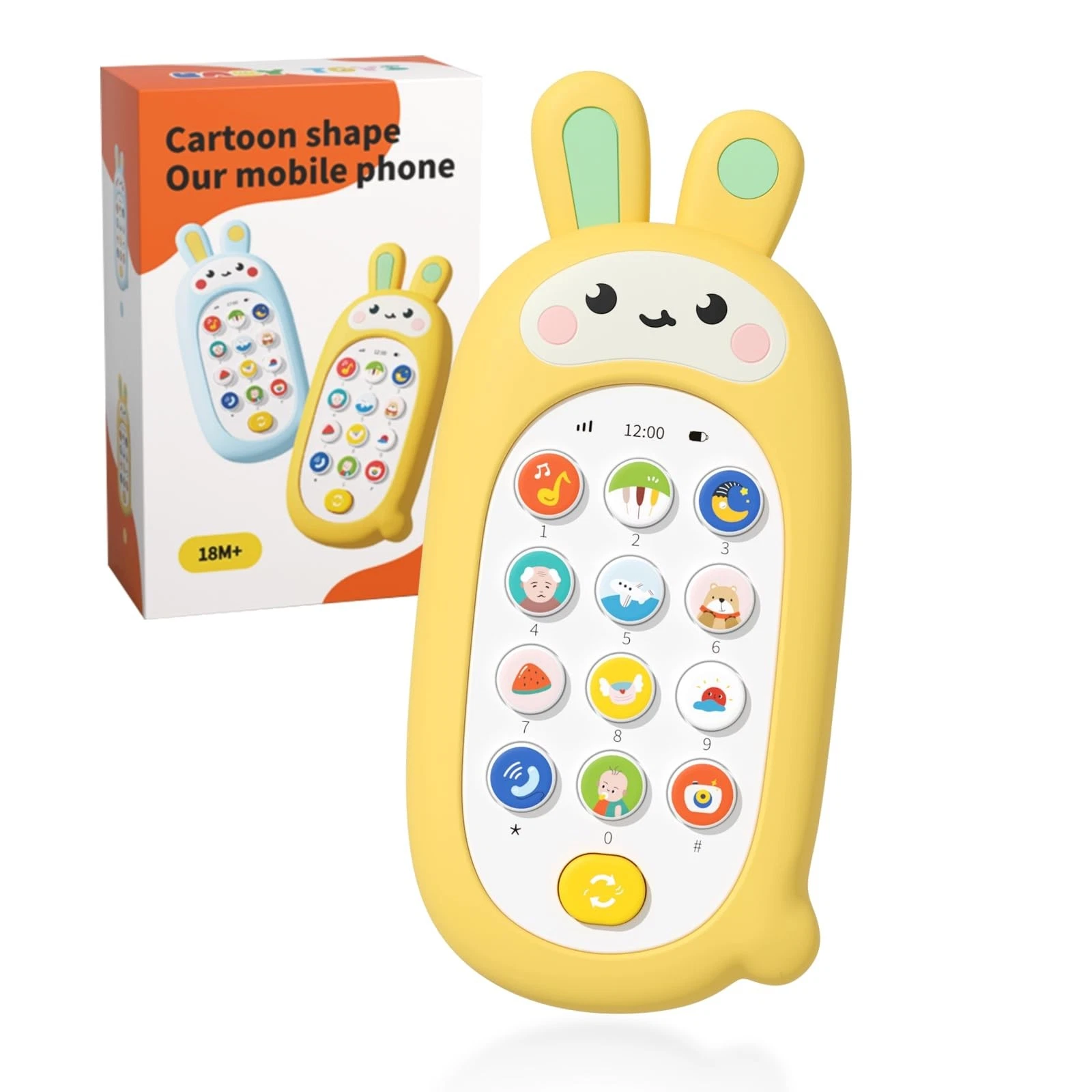Baby Cell Phone Toy with Teething Silicon Mobile Phone Shell, Sensory Comfort...