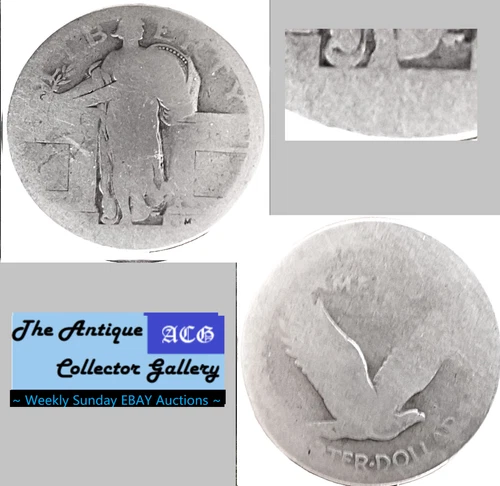 1917 D T1  Silver US Denver Mint Standing Liberty Quarter🪙Antique🪙