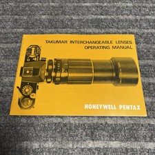 Honeywell Pentax Takumar Lenses Operating Manual Users Guide Instruction Booklet