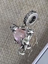 Cat Lover-Playing Cats 925 Sterling Silver Charm + FREE BRACELET UK.  