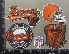 LOT OF 5 CLEVELAND BROWNS IRON ON EMBROIDERED PATCH
