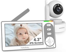 HelloBaby 4.3'' Video Baby Monitor with 30 Hours Battery, Pan-Tilt-Zoom Baby Mon