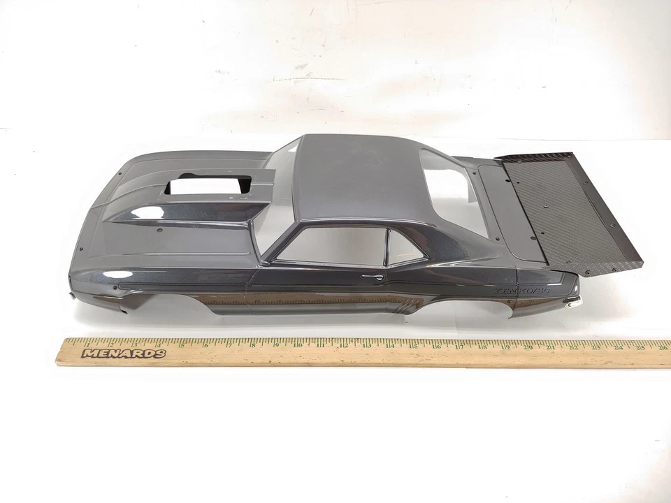 Custom Painted Losi 69 Camaro Body Set (Needs nose engine piece) Dark Gray Nice - Image 3 of 4