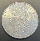 1886 $1 Morgan Silver Dollar - Philadelphia - low mintage year - AU - BU